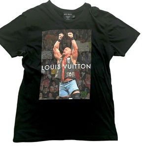 Due date/ stone cold Steve austin Louis Vuitton print vintage shirt